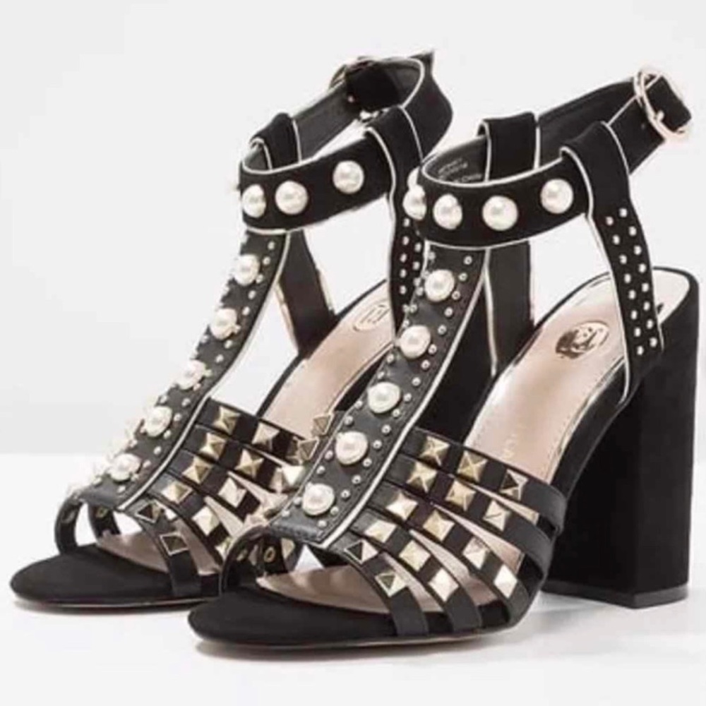 River Island (topshop) Pearl & Stud Block Heel